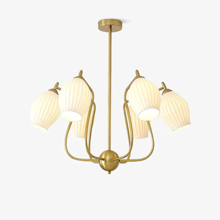 Lustra Chandelier en Céramique Canneleur Sculptural en Verre Élégant - Neutralighting