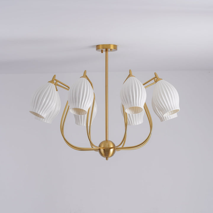 Lustra Chandelier en Céramique Canneleur Sculptural en Verre Élégant - Neutralighting