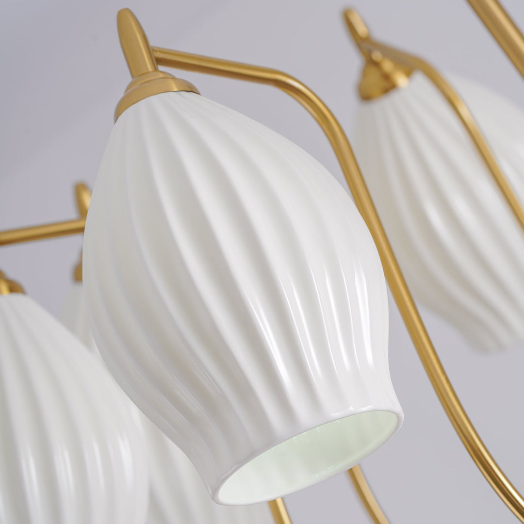 Lustra Chandelier en Céramique Canneleur Sculptural en Verre Élégant - Neutralighting
