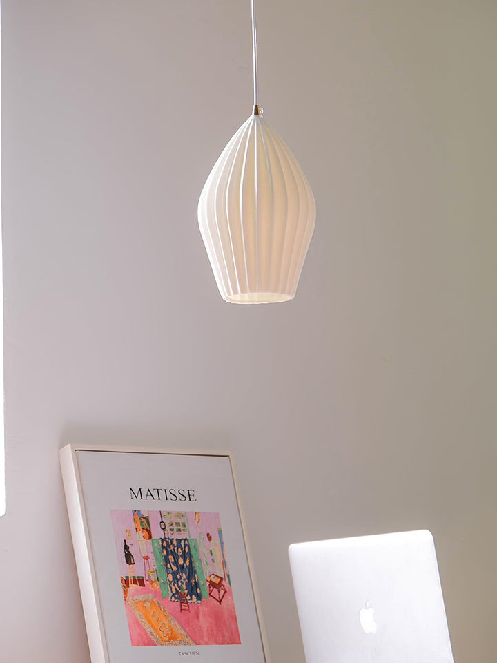 Solara Lampe à suspension en céramique côtelée en porcelaine élégante - Neutralighting