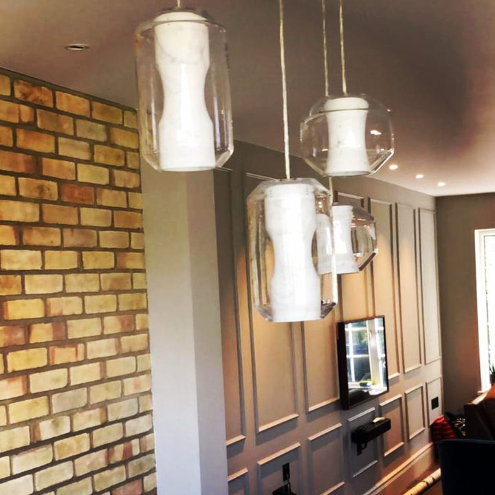 Allirila Lampe à Suspension Moderne Et Minimaliste En Verre Albâtre - Neutralighting