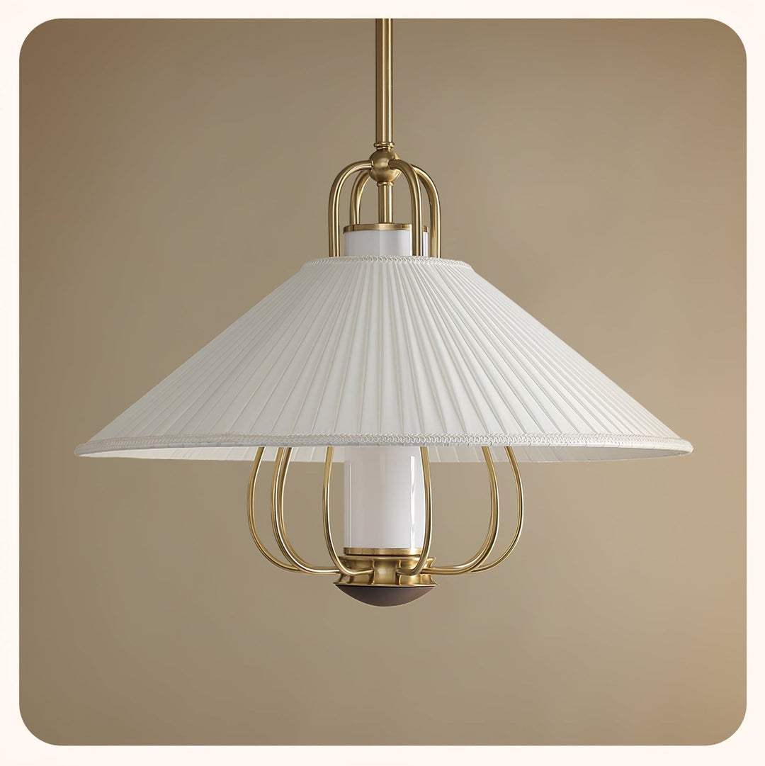 Lustra Suspension en Tissu Doré LED pour Salle à Manger - Neutralighting