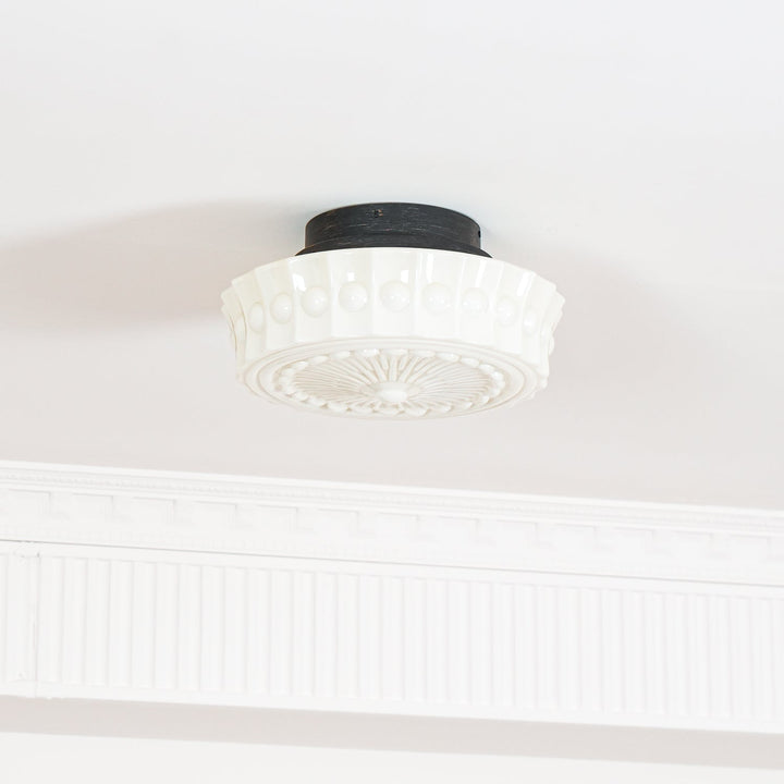 Solara Plafonnier en Verre Blanc Floral pour Salon - Neutralighting