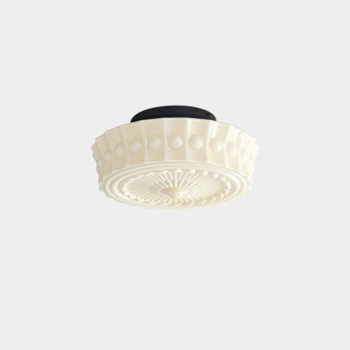 Solara Plafonnier en Verre Blanc Floral pour Salon - Neutralighting