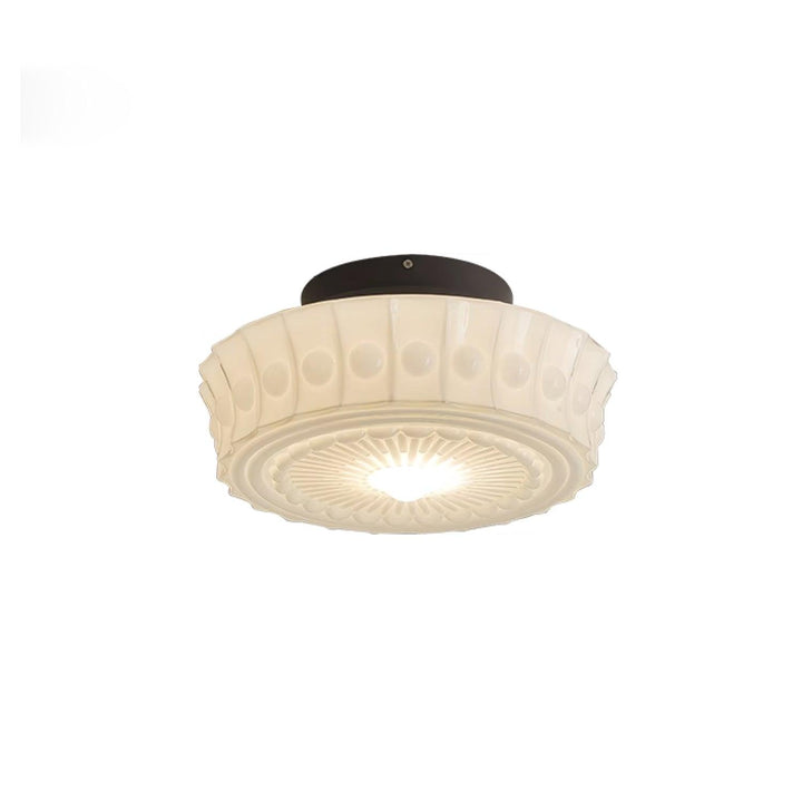 Solara Plafonnier en Verre Blanc Floral pour Salon - Neutralighting