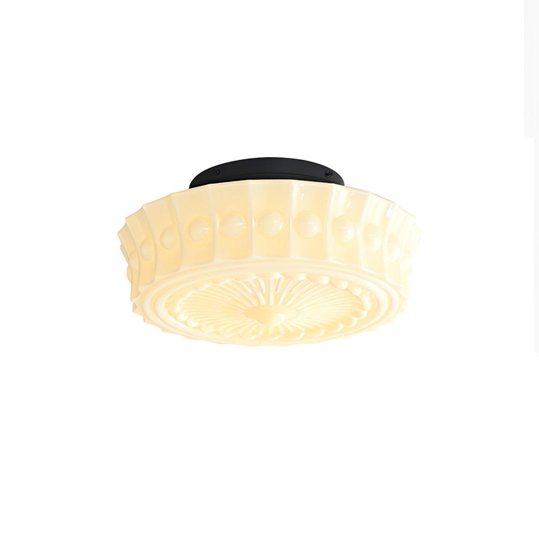Solara Plafonnier en Verre Blanc Floral pour Salon - Neutralighting