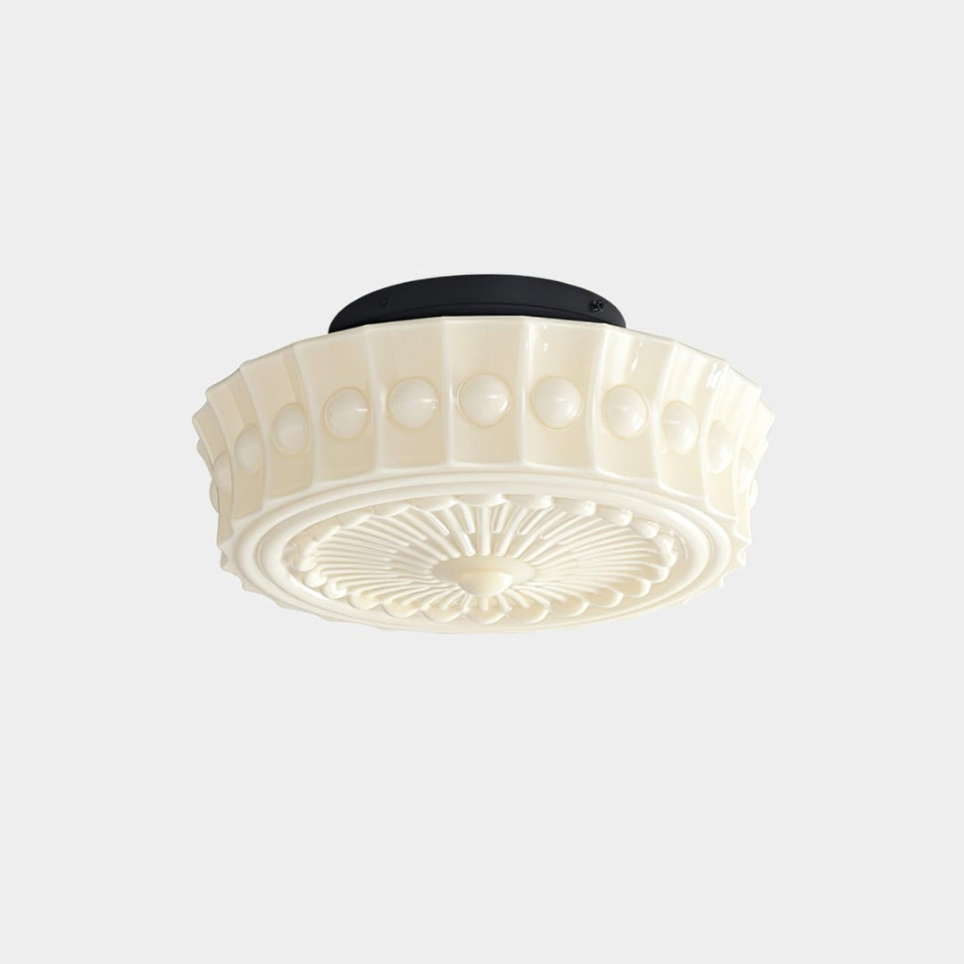 Solara Plafonnier en Verre Blanc Floral pour Salon - Neutralighting