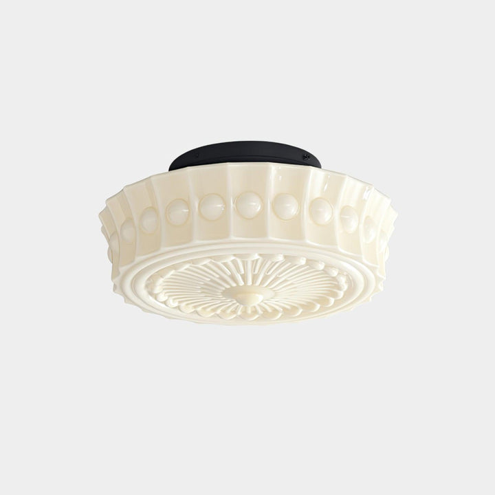Solara Plafonnier en Verre Blanc Floral pour Salon - Neutralighting