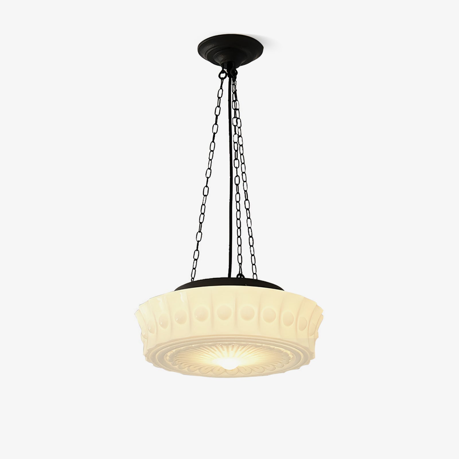 Solara Suspension en Chaîne Verre Blanc - Neutralighting