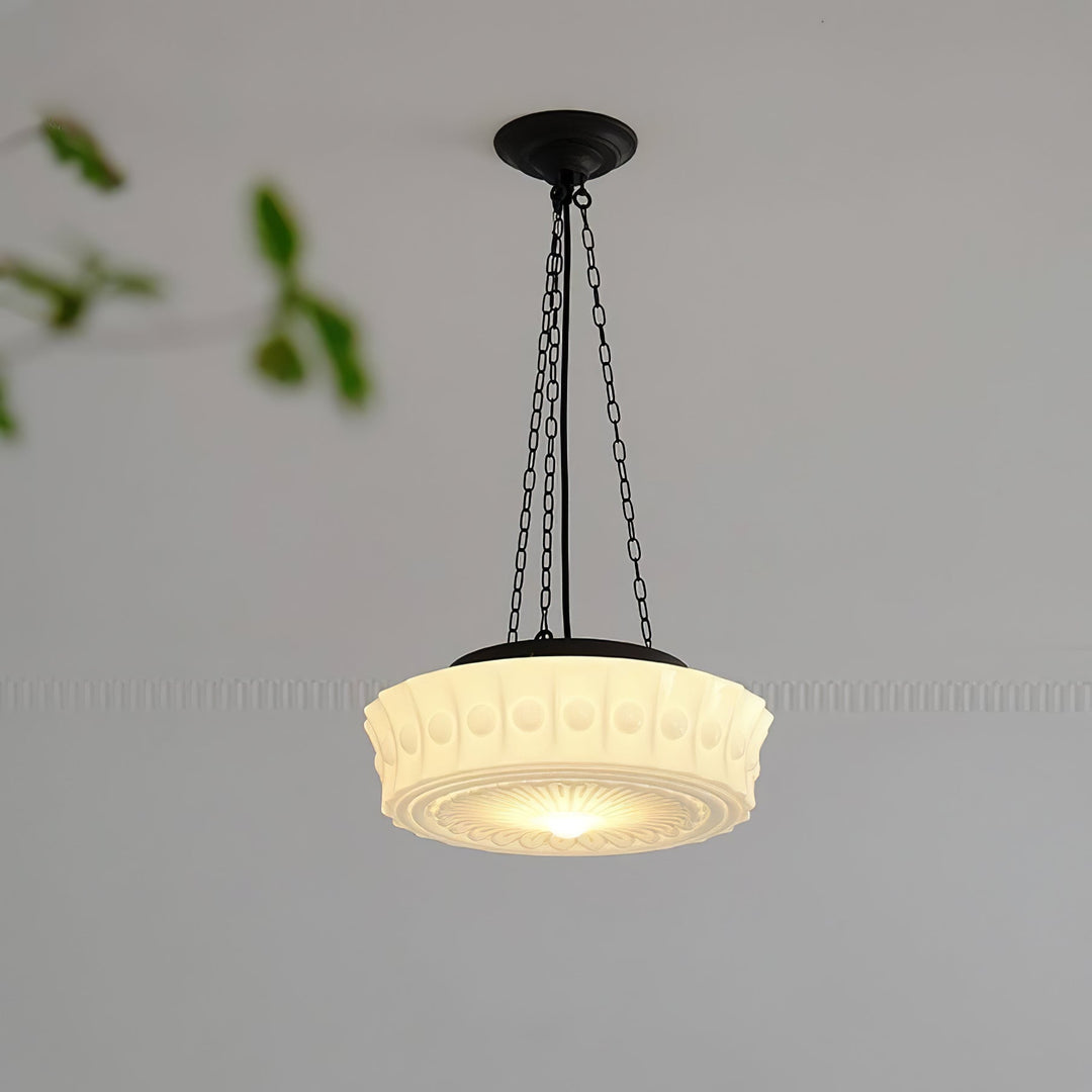Solara Suspension en Chaîne Verre Blanc - Neutralighting
