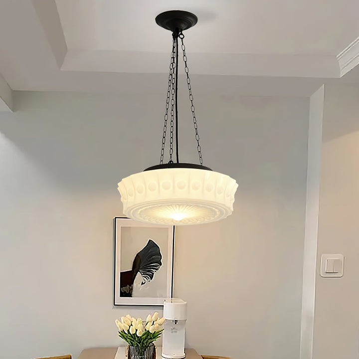 Solara Suspension en Chaîne Verre Blanc - Neutralighting