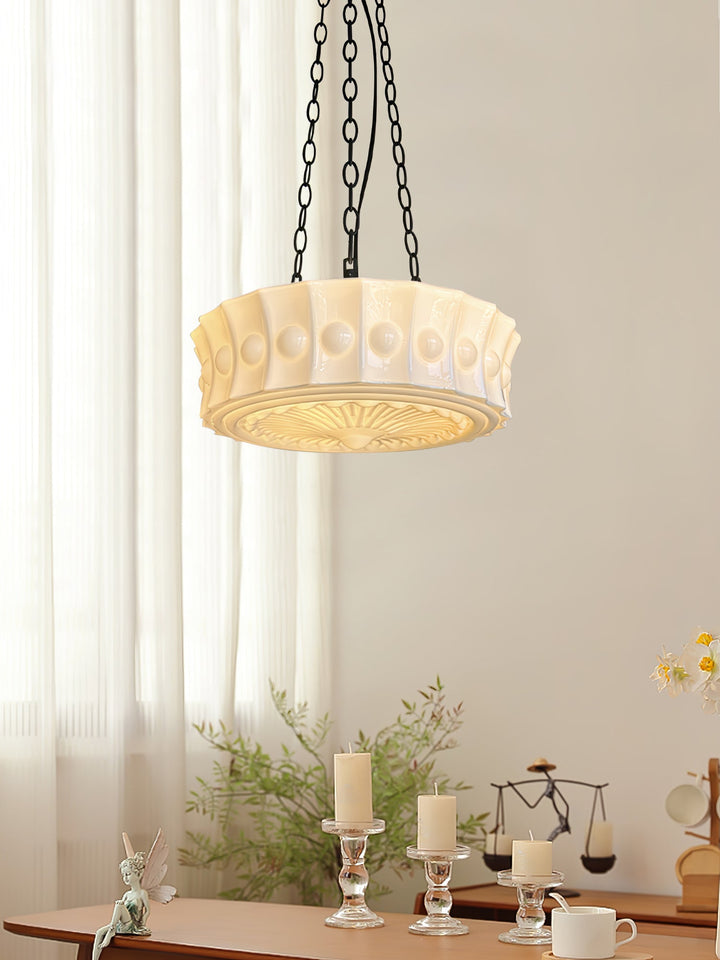 Solara Suspension en Chaîne Verre Blanc - Neutralighting