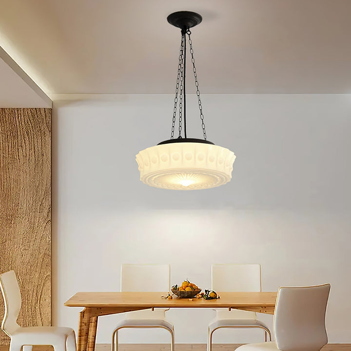 Solara Suspension en Chaîne Verre Blanc - Neutralighting