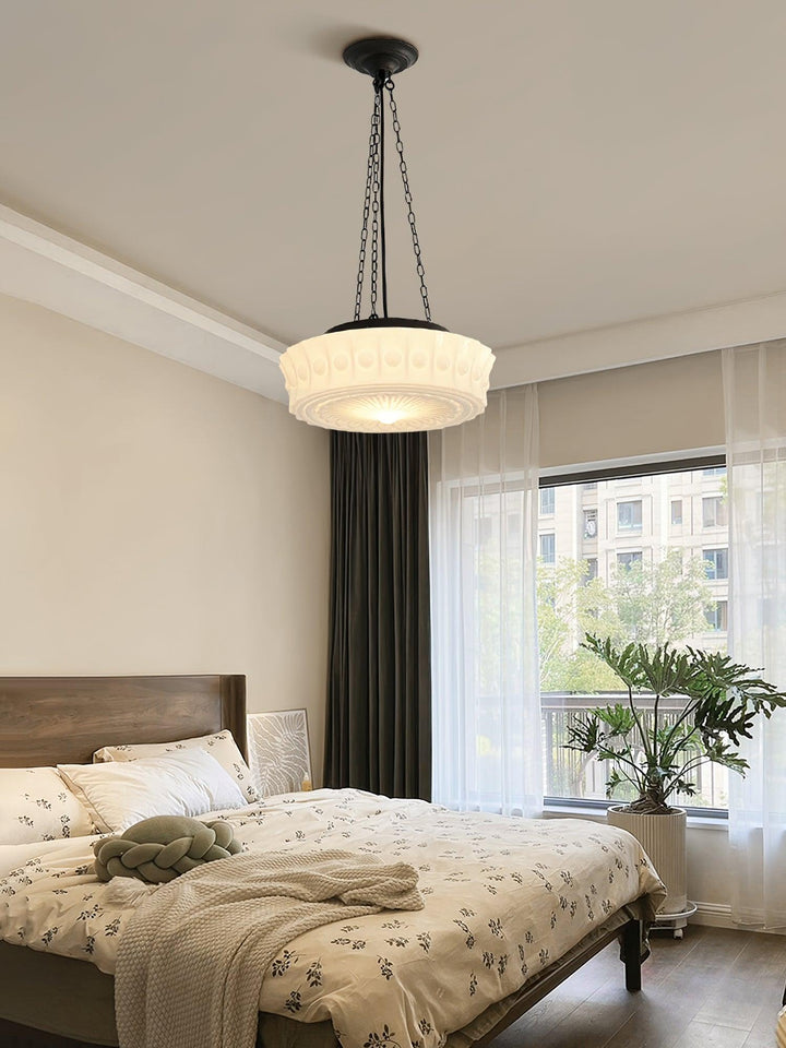 Solara Suspension en Chaîne Verre Blanc - Neutralighting