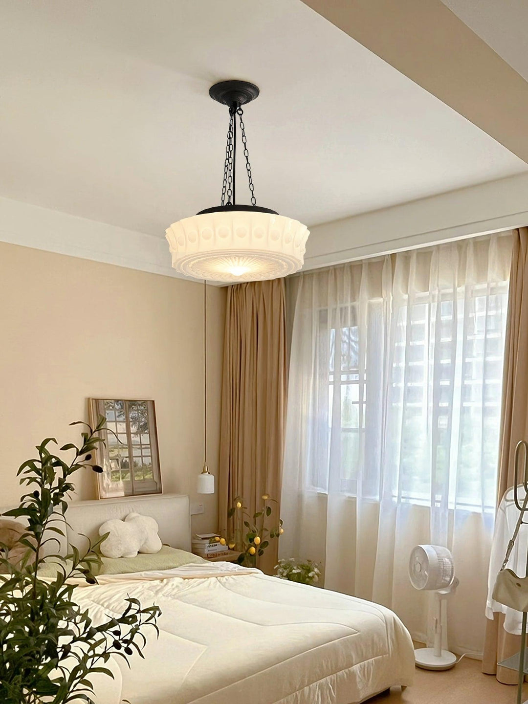 Solara Suspension en Chaîne Verre Blanc - Neutralighting
