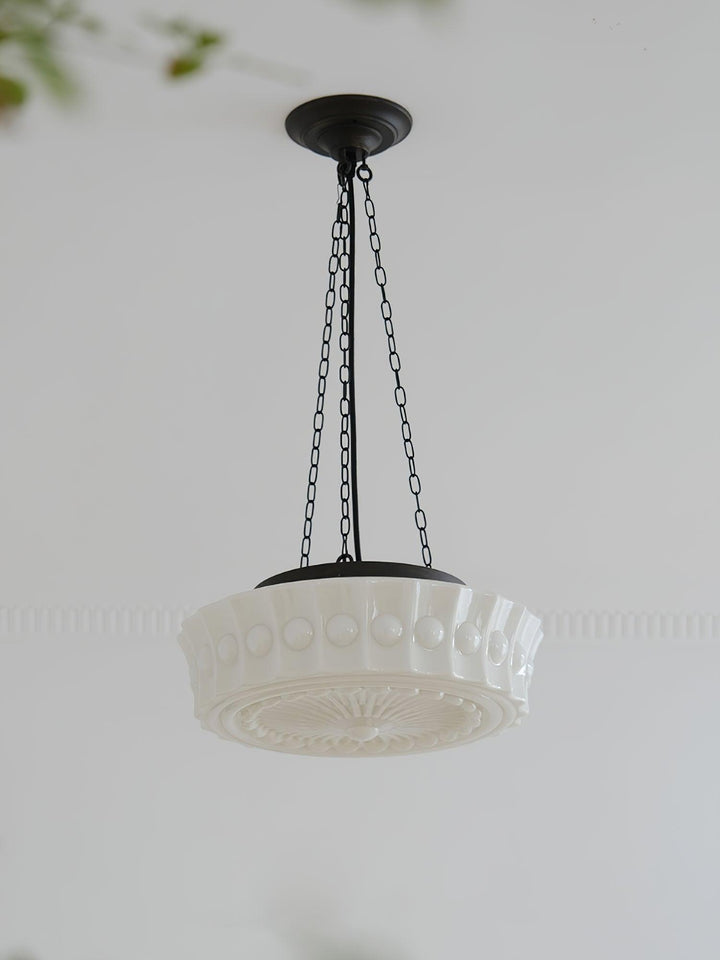Solara Suspension en Chaîne Verre Blanc - Neutralighting