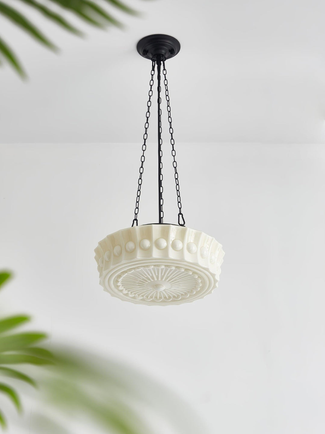 Solara Suspension en Chaîne Verre Blanc - Neutralighting