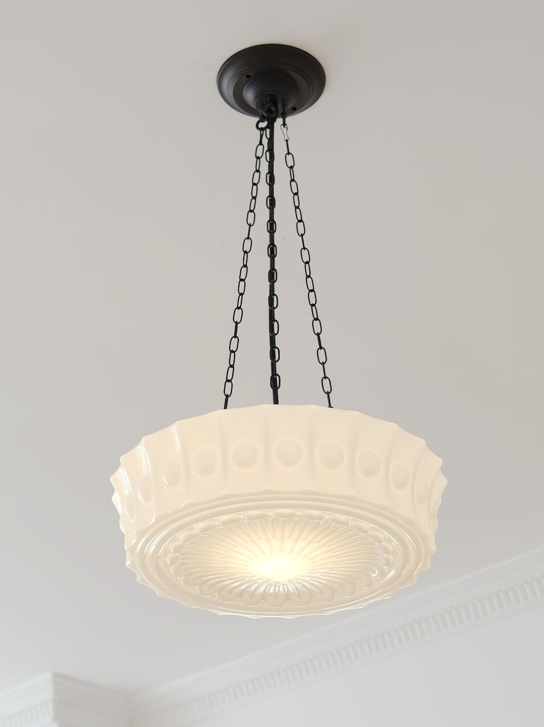 Solara Suspension en Chaîne Verre Blanc - Neutralighting