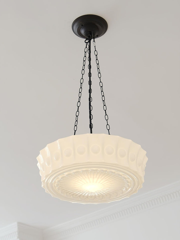 Solara Suspension en Chaîne Verre Blanc - Neutralighting
