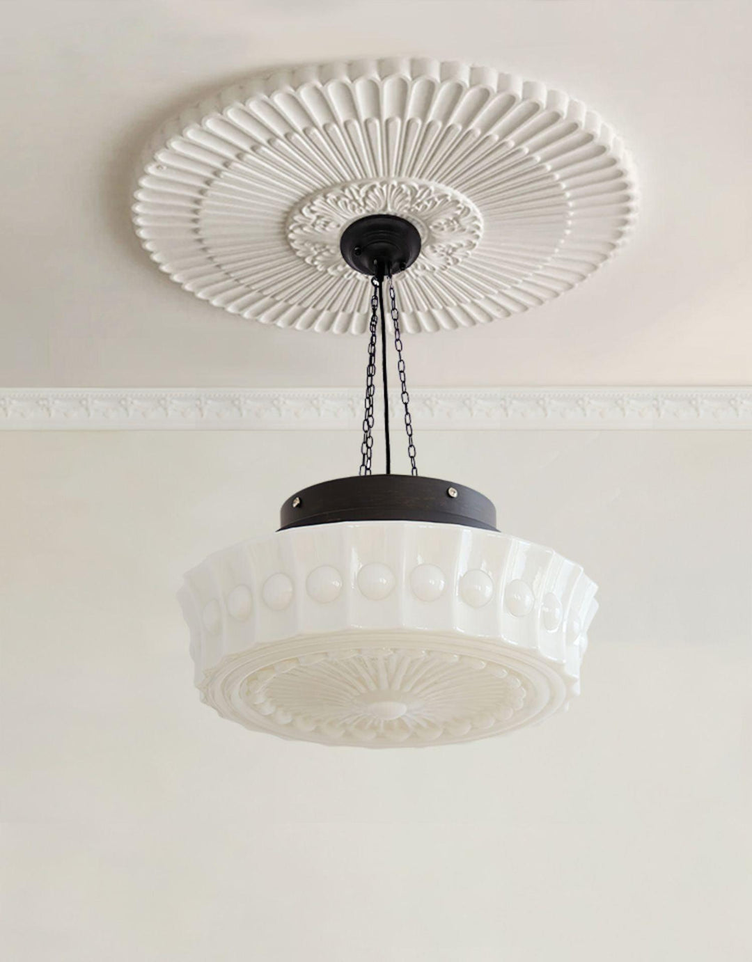 Solara Suspension en Chaîne Verre Blanc - Neutralighting