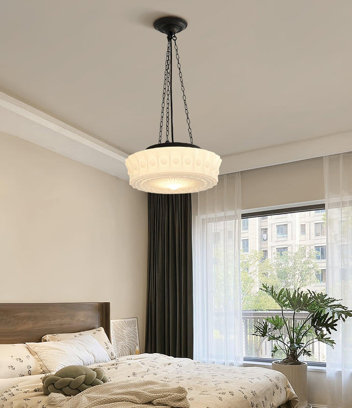 Solara Suspension en Chaîne Verre Blanc - Neutralighting