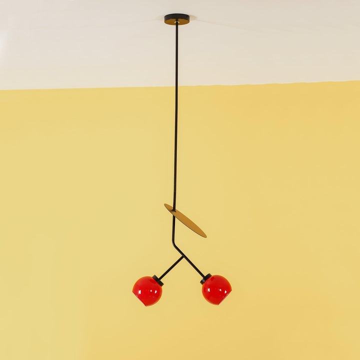 Valentina Suspension Cerise Design LED Métal/Verre Rouge/Noir/Blanc/Or Salon/Chambre - Neutralighting