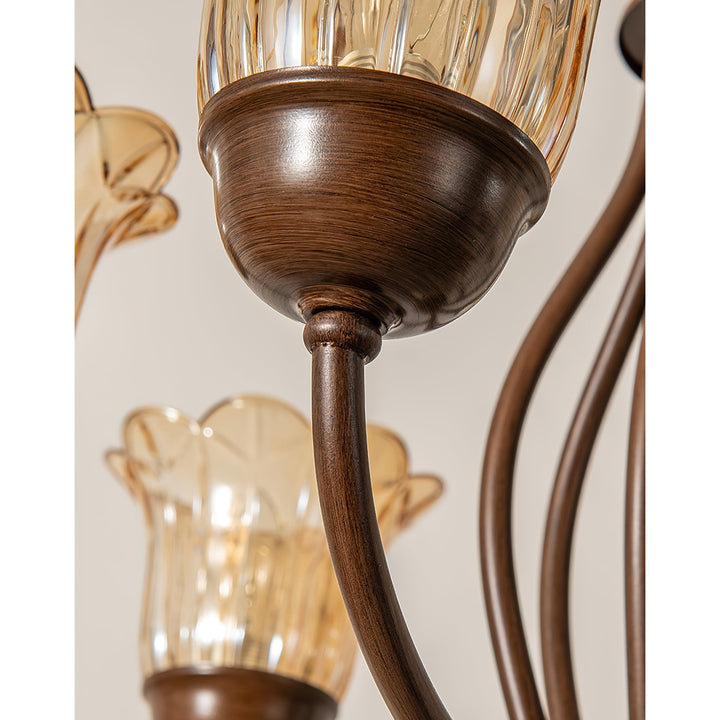 Brume Lustre Vintage Industriel Métal Verre Ambre - Neutralighting