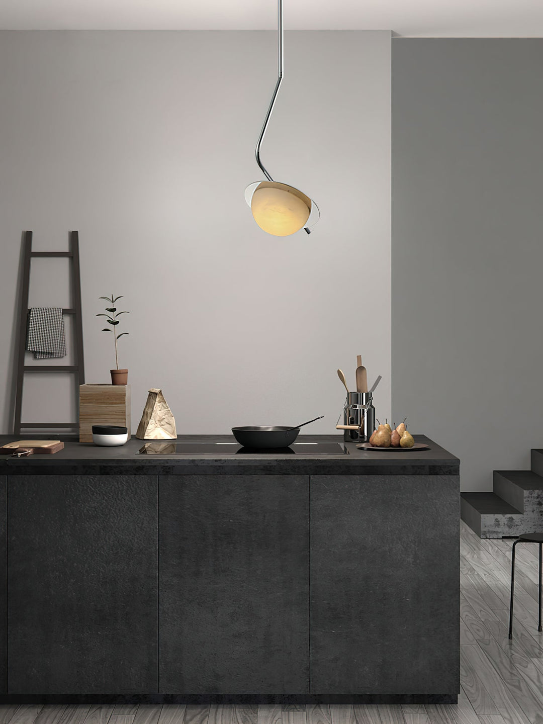 Ivvaros Lampe Suspension Chic Moderne Minimaliste Acier Inoxydable Alabastre - Neutralighting