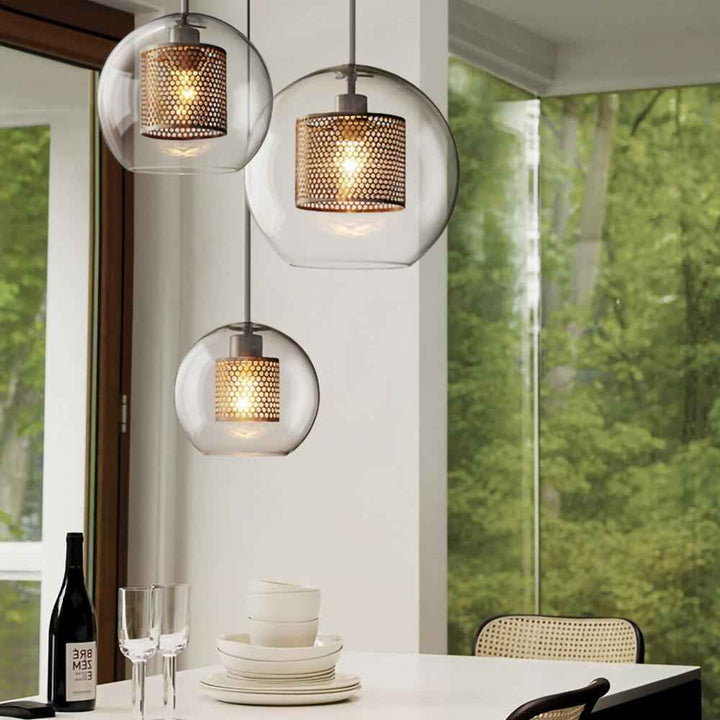 Lustra Verre 18cm Argent LED