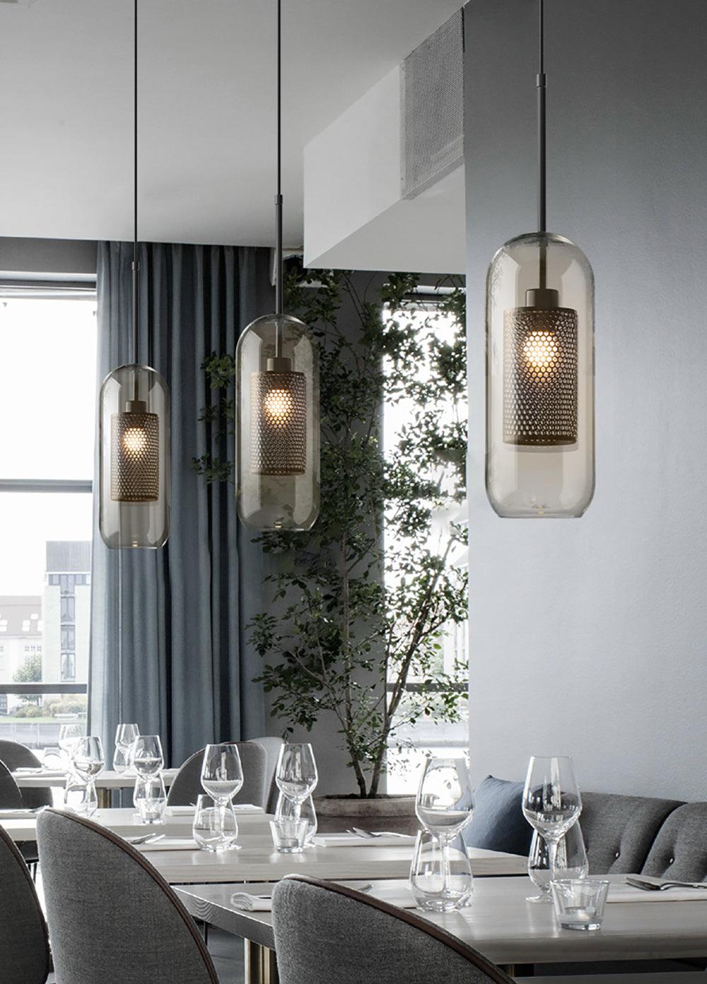 Lustra Suspension en Verre Chiswick pour Salon - Neutralighting