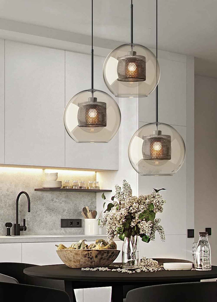 Lustra Verre 18cm Argent LED