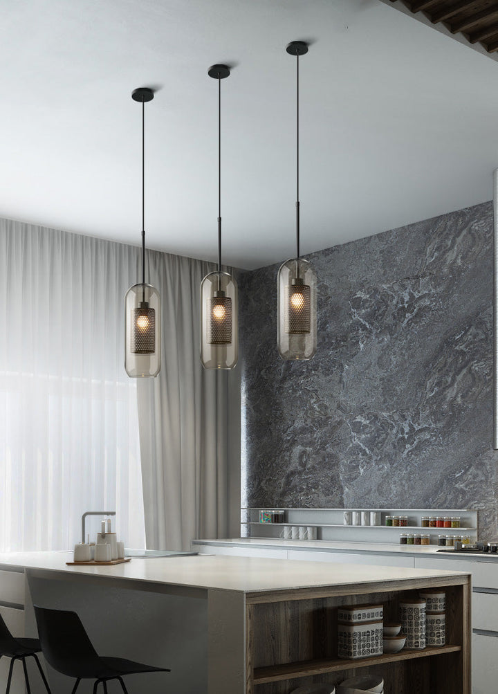 Lustra Suspension en Verre Chiswick pour Salon - Neutralighting
