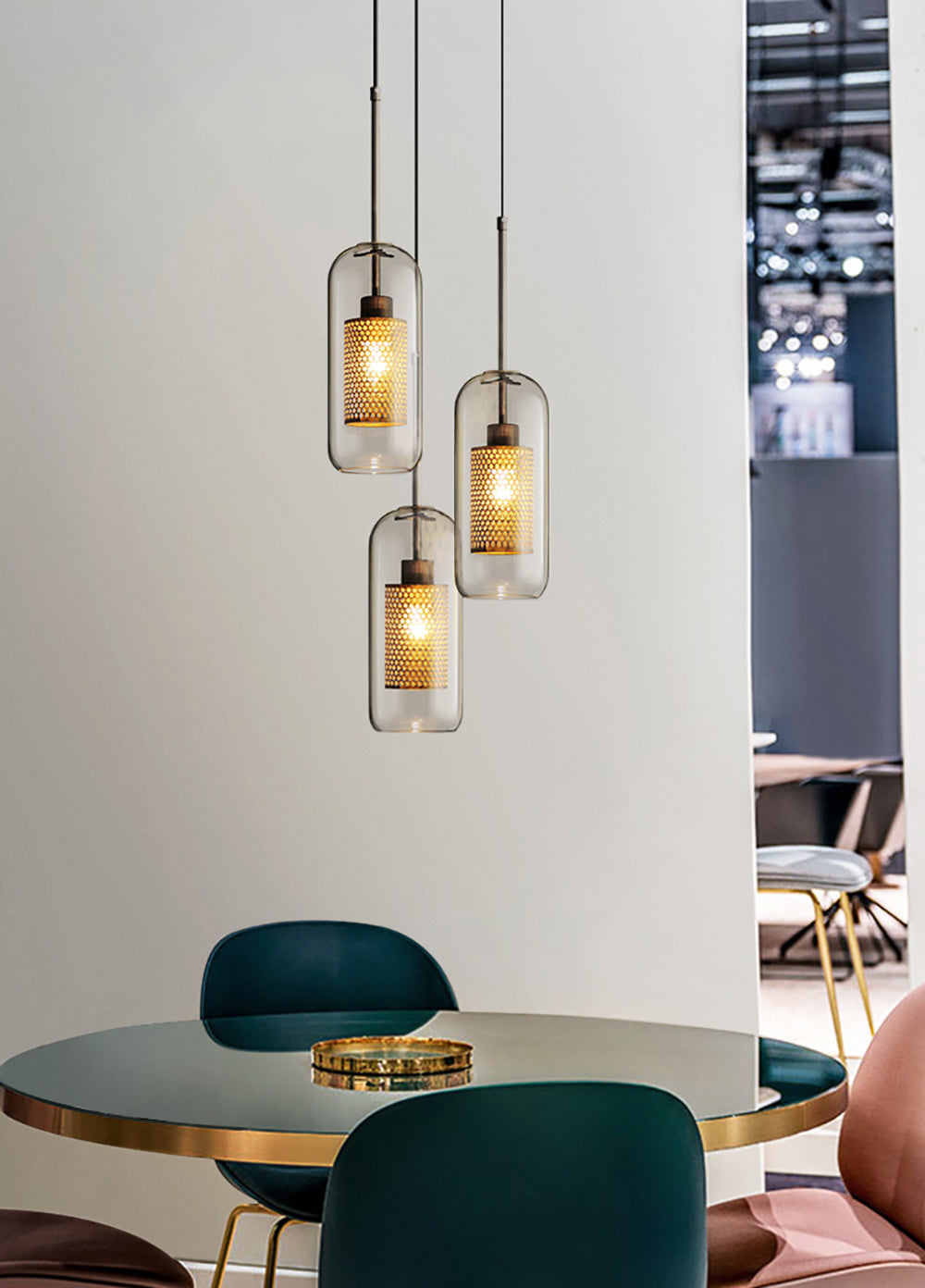 Lustra Suspension en Verre Chiswick pour Salon - Neutralighting