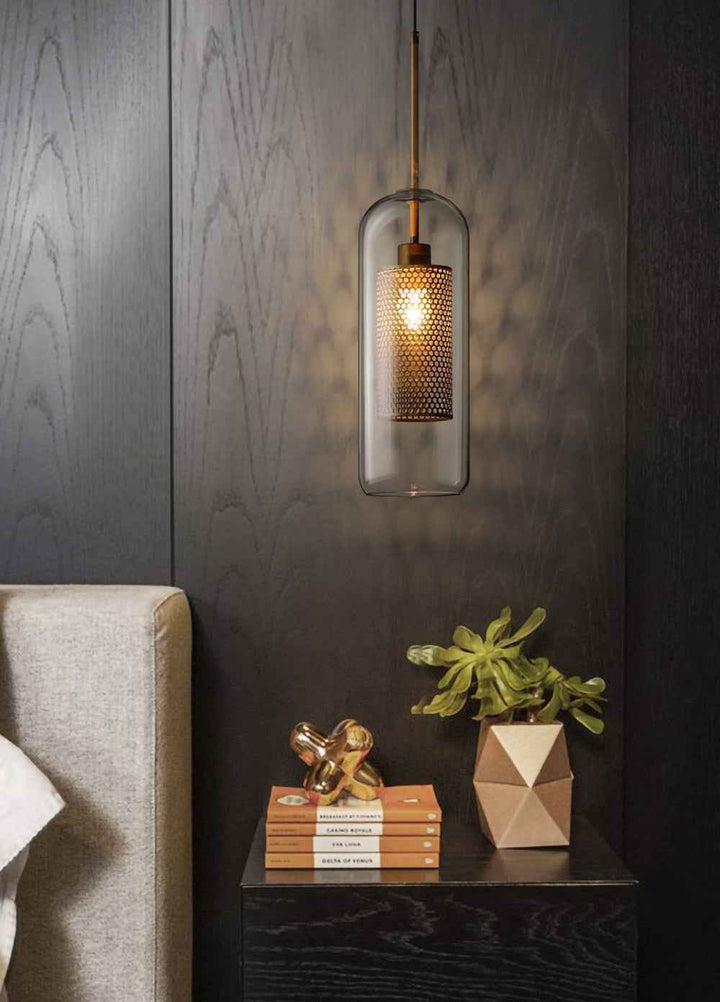 Lustra Verre 18cm Argent LED