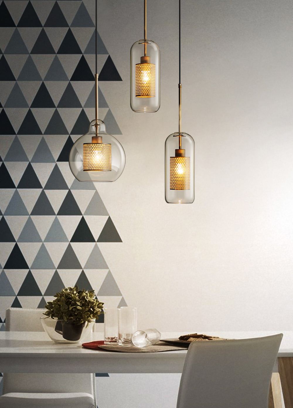 Lustra Suspension en Verre Chiswick pour Salon - Neutralighting