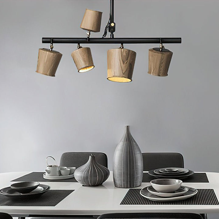 Avelira Suspension Linéaire Globe Bois Rustique - Neutralighting