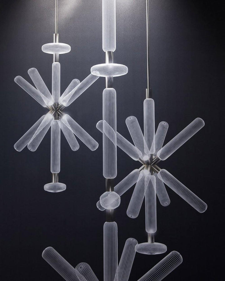 Solara Lampe à suspension en cristal cylindrique Cipher contemporaine - Neutralighting