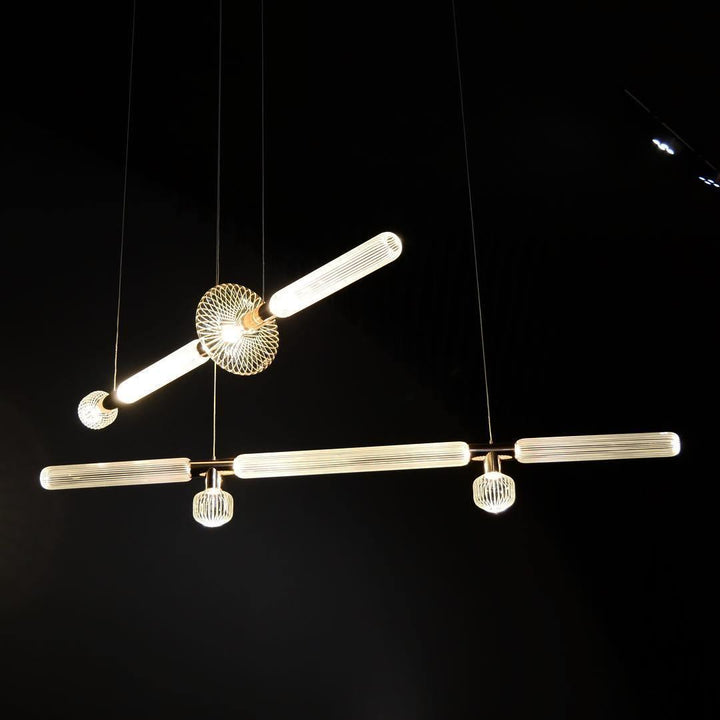 Solara Lampe à suspension en cristal cylindrique Cipher contemporaine - Neutralighting
