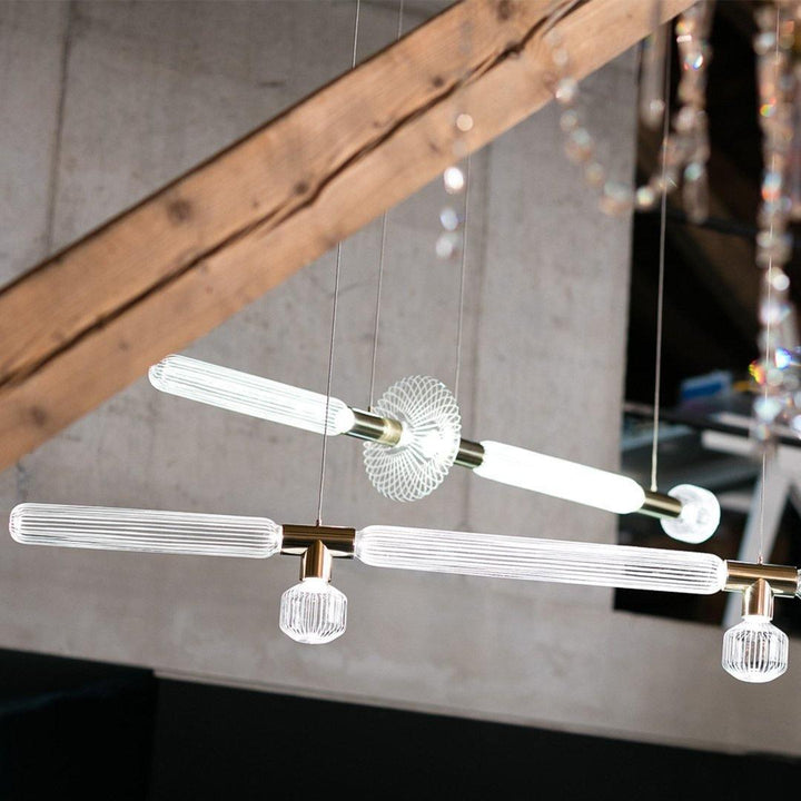 Solara Lampe à suspension en cristal cylindrique Cipher contemporaine - Neutralighting