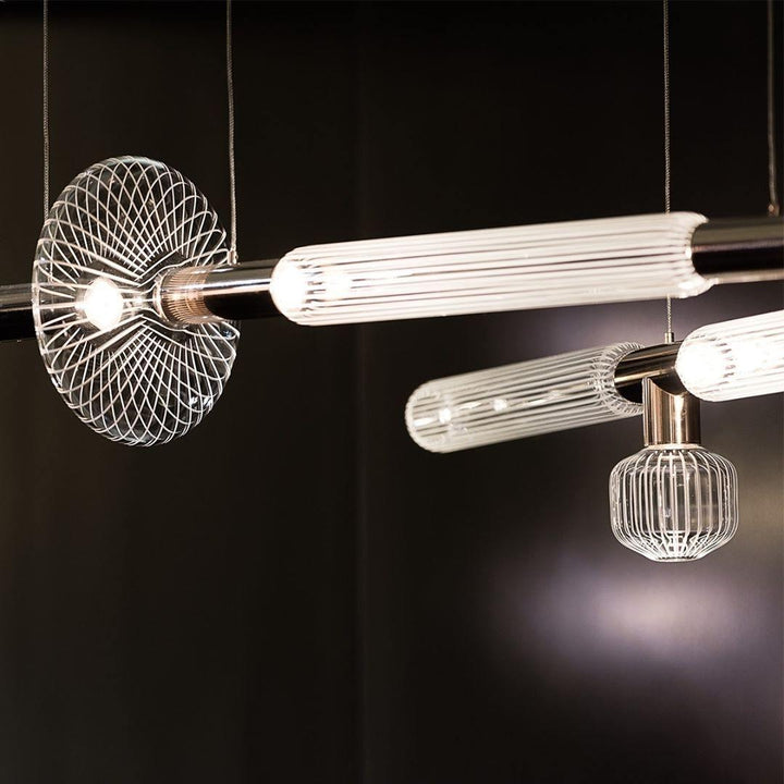 Solara Lampe à suspension en cristal cylindrique Cipher contemporaine - Neutralighting