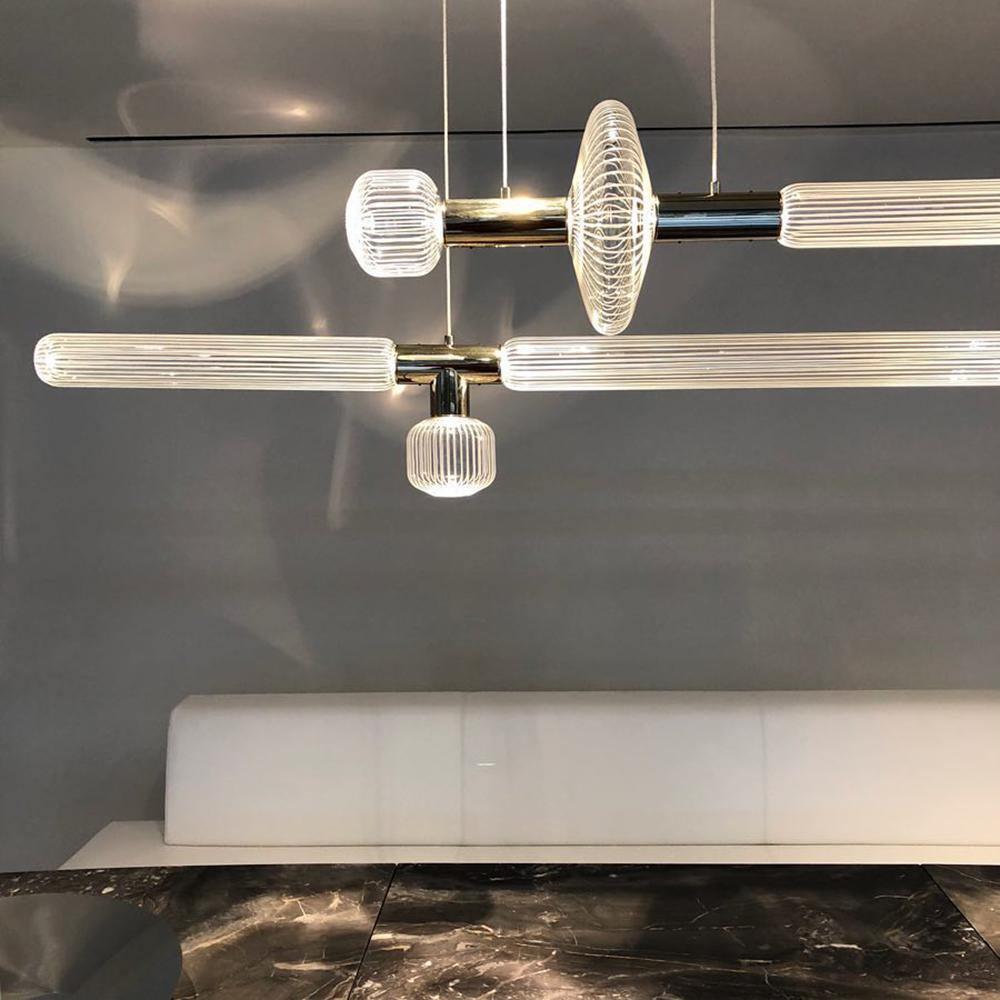 Solara Lampe à suspension en cristal cylindrique Cipher contemporaine - Neutralighting