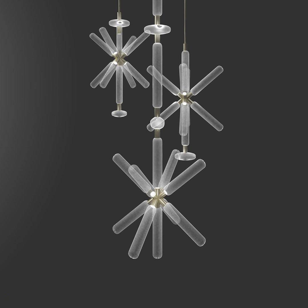 Solara Lampe à suspension en cristal cylindrique Cipher contemporaine - Neutralighting