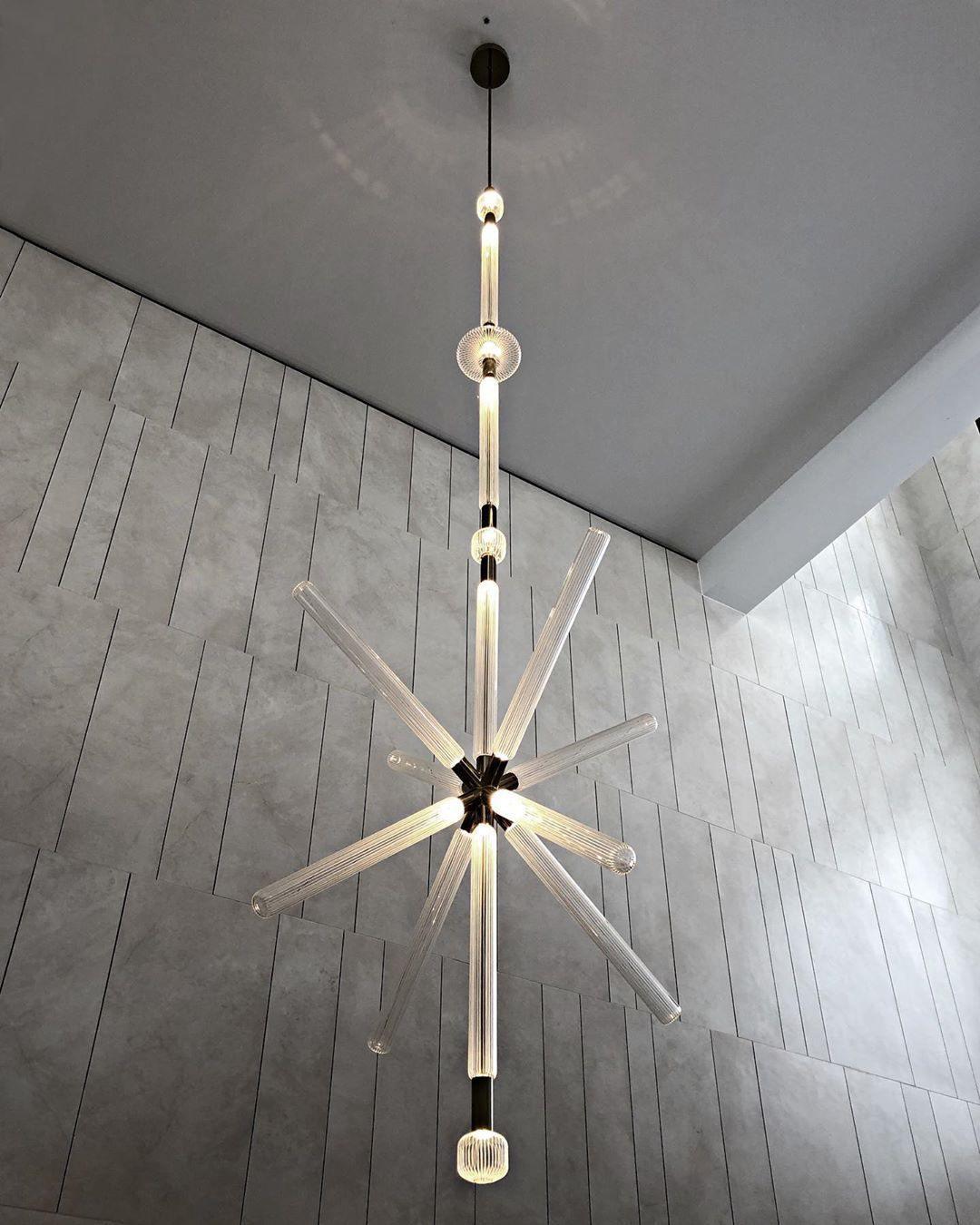 Solara Lampe à suspension en cristal cylindrique Cipher contemporaine - Neutralighting