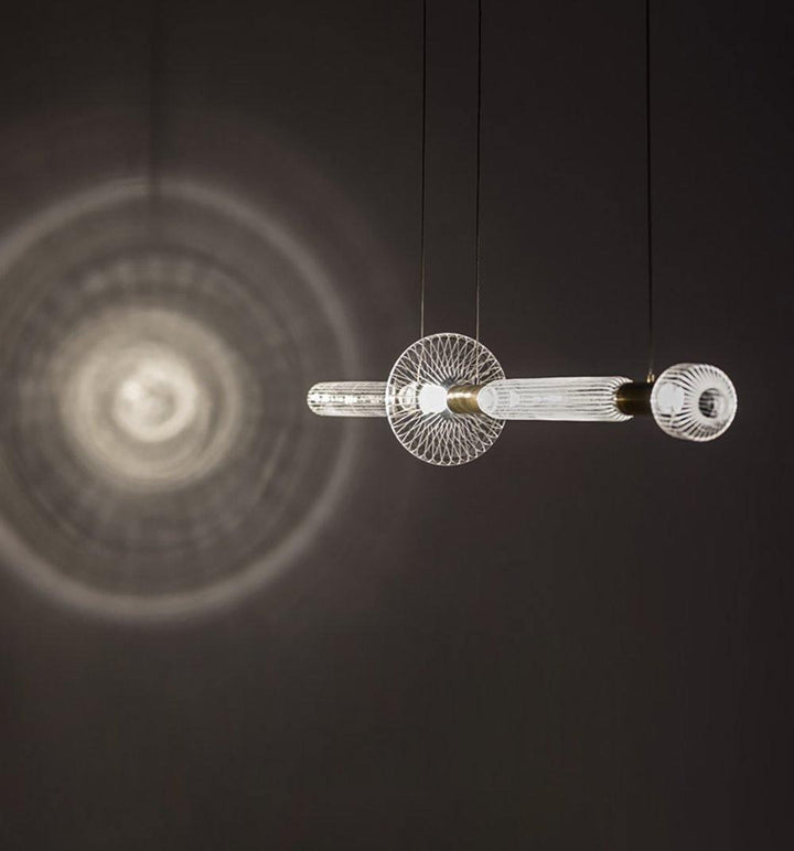 Solara Lampe à suspension en cristal cylindrique Cipher contemporaine - Neutralighting