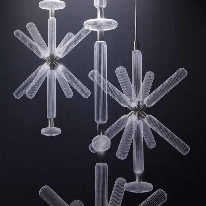Solara Lampe à suspension en cristal cylindrique Cipher contemporaine - Neutralighting