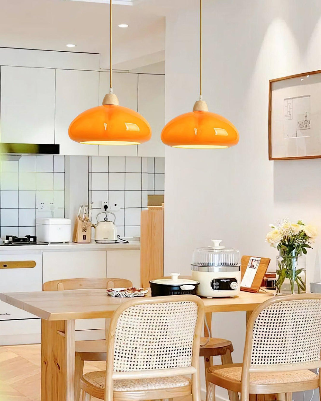 Suspension Arrondi Verre Ombre Bois Espiègle Moderne - Neutralighting