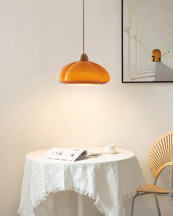Suspension Arrondi Verre Ombre Bois Espiègle Moderne - Neutralighting
