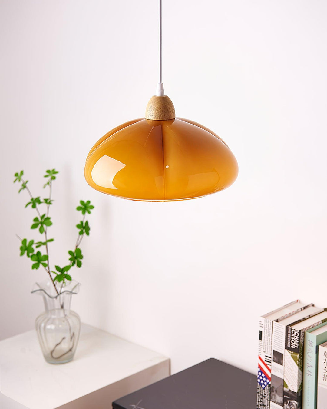 Suspension Arrondi Verre Ombre Bois Espiègle Moderne - Neutralighting