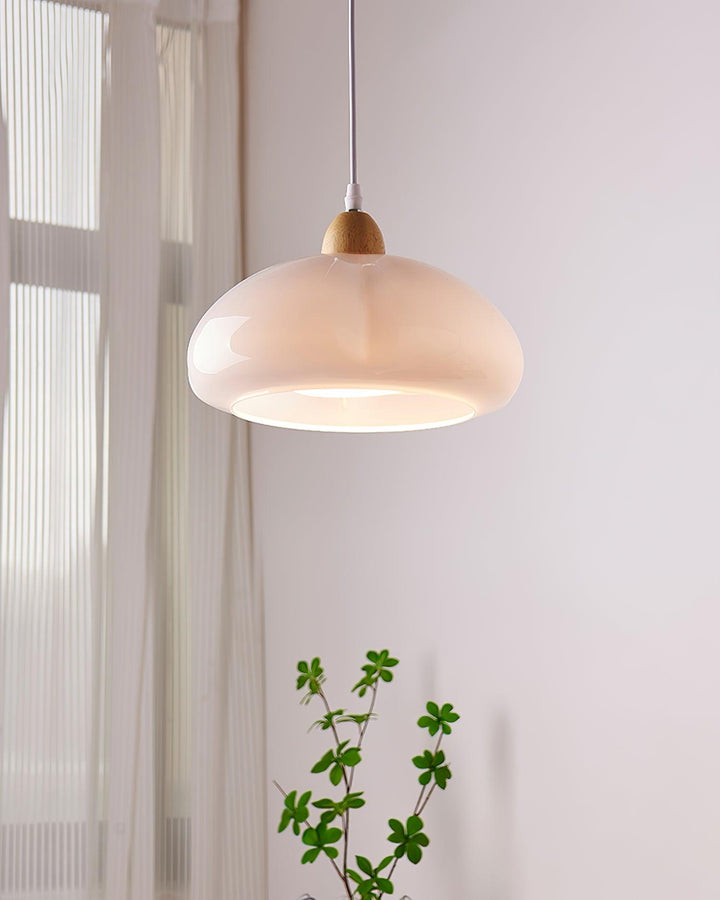 Suspension Arrondi Verre Ombre Bois Espiègle Moderne - Neutralighting