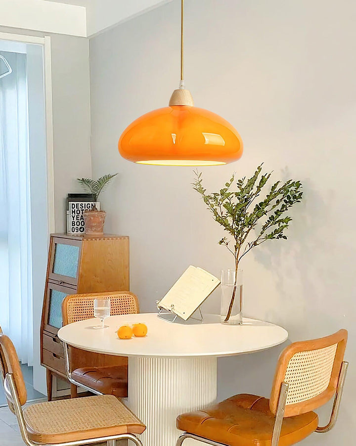 Suspension Arrondi Verre Ombre Bois Espiègle Moderne - Neutralighting